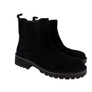 NEW Seychelles Cashew Black Suede Lug Sole Chelsea Boots Sz 9 - Fits 9.5 - 10